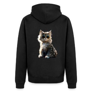 Cat Norwegian Forest Cat Norwegian Forest Cats - Unisex Premium Organic Zip Hoodie - black - Back - Nico (187cm)