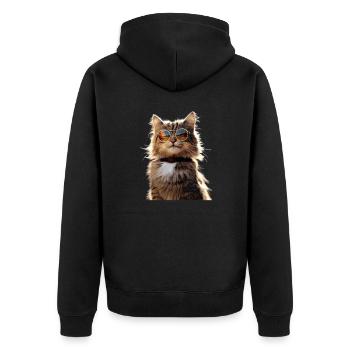 Cat Norwegian Forest Cat Norwegian Forest Cats - Unisex Premium Organic Zip Hoodie - black - Back - Nico (187cm)