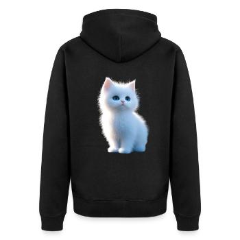 Angora Cat White Angora Cat Cute Angora Cats - Unisex Premium Organic Zip Hoodie - black - Back - Nico (187cm)