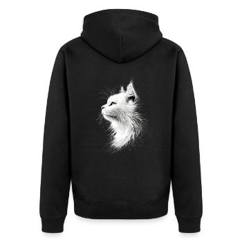 Angora Cat White Angora Cat Cute Angora Cats - Unisex Premium Organic Zip Hoodie - black - Back - Nico (187cm)