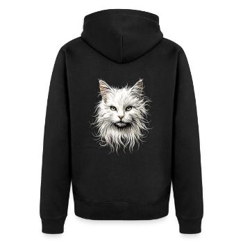 Angora Cat White Angora Cat Cute Angora Cats - Unisex Premium Organic Zip Hoodie - black - Back - Nico (187cm)