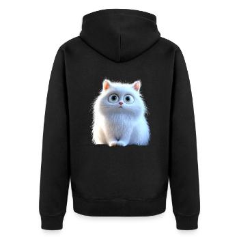 Angora Cat White Angora Cat Cute Angora Cats - Unisex Premium Organic Zip Hoodie - black - Back - Nico (187cm)