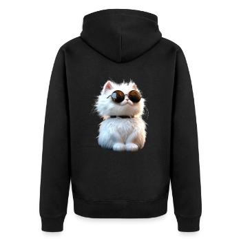 Angora Cat White Angora Cat Cute Angora Cats - Unisex Premium Organic Zip Hoodie - black - Back - Nico (187cm)