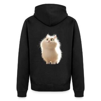 Angora Cat White Angora Cat Cute Angora Cats - Unisex Premium Organic Zip Hoodie - black - Back - Nico (187cm)