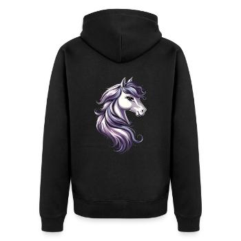 Pony Riding Pony Foal Rider Ponies Riding Pony Farm - Unisex Premium Organic Zip Hoodie - black - Back - Nico (187cm)
