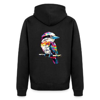 Kookaburra Hunter lit Hans Sweet Bird en riant - Veste à capuche bio Premium Unisexe - noir - Dos - Nico (187cm)