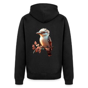 Kookaburra Hunter lit Hans Sweet Bird en riant - Veste à capuche bio Premium Unisexe - noir - Dos - Nico (187cm)