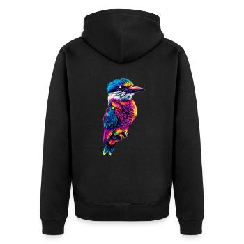 Kookaburra Hunter lit Hans Sweet Bird en riant - Veste à capuche bio Premium Unisexe - noir - Dos - Nico (187cm)