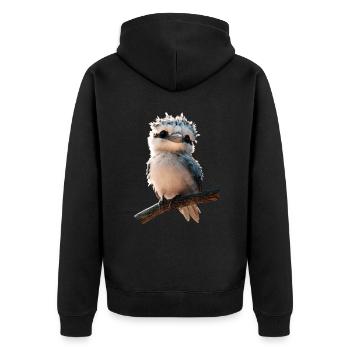 Kookaburra Hunter lit Hans Sweet Bird en riant - Veste à capuche bio Premium Unisexe - noir - Dos - Nico (187cm)