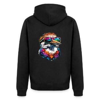 Kookaburra Hunter lit Hans Sweet Bird en riant - Veste à capuche bio Premium Unisexe - noir - Dos - Nico (187cm)