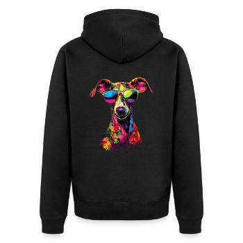 Greyhound Dog Lover Hunting Dog Love Greyhound - Unisex Premium Organic Zip Hoodie - black - Back - Nico (187cm)