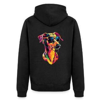 Greyhound Dog Lover Hunting Dog Love Greyhound - Unisex Premium Organic Zip Hoodie - black - Back - Nico (187cm)