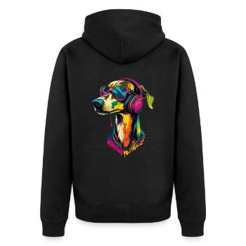 Greyhound Dog Lover Hunting Dog Love Greyhound - Unisex Premium Organic Zip Hoodie - black - Back - Nico (187cm)