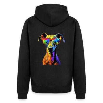 Greyhound Dog Lover Hunting Dog Love Greyhound - Unisex Premium Organic Zip Hoodie - black - Back - Nico (187cm)