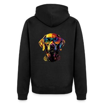 Labrador Retriever Chien Amour Jeunes Labradors mignons - Veste à capuche bio Premium Unisexe - noir - Dos - Nico (187cm)