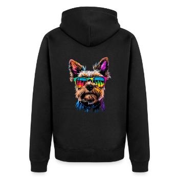 Yorkshire Terrier Dog Lover Cute Yorkie - Unisex Premium Organic Zip Hoodie - black - Back - Nico (187cm)