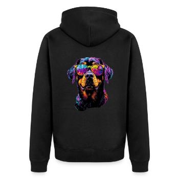 Les chiens Rottweiler aiment les fiers amateurs de rottweiler - Veste à capuche bio Premium Unisexe - noir - Dos - Nico (187cm)
