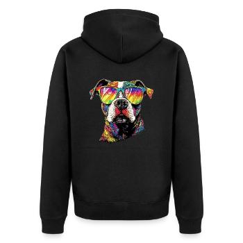 Pitbull Bulldog Pittie American Pitbull Terrier - Veste à capuche bio Premium Unisexe - noir - Dos - Nico (187cm)