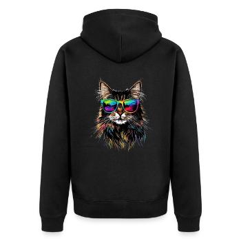 Cat Norwegian Forest Cat Norwegian Forest Cats - Unisex Premium Organic Zip Hoodie - black - Back - Nico (187cm)