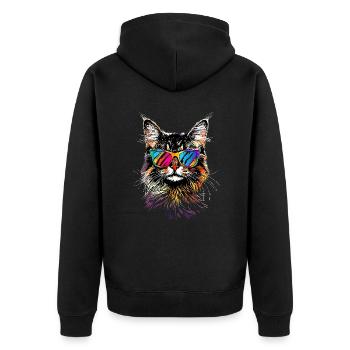 Cat Norwegian Forest Cat Norwegian Forest Cats - Unisex Premium Organic Zip Hoodie - black - Back - Nico (187cm)