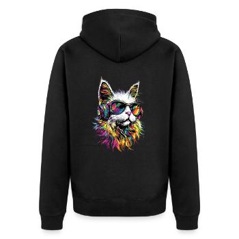 Angora Cat White Angora Cat Cute Angora Cats - Unisex Premium Organic Zip Hoodie - black - Back - Nico (187cm)