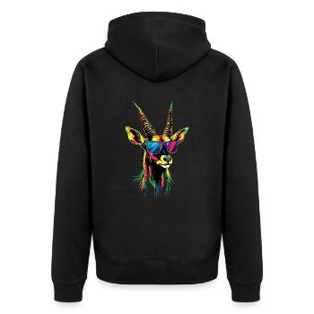 Antilope Kudu Gazelle Afrika Serengeti Antilopen - Unisex Premium Bio Zip Hoodie - Schwarz - Hinten - Nico (187cm)