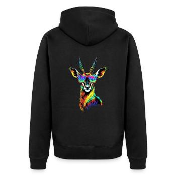 Antilope Kudu Gazelle Afrika Serengeti Antilopen - Unisex Premium Bio Zip Hoodie - Schwarz - Hinten - Nico (187cm)