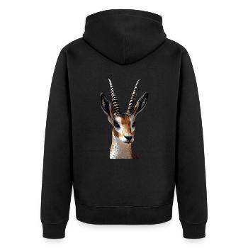 Antilope Kudu Gazelle Afrika Serengeti Antilopen - Unisex Premium Bio Zip Hoodie - Schwarz - Hinten - Nico (187cm)