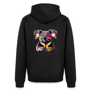 Koala Bear Australia Koala Bear Cute Koala Bears - Unisex Premium Organic Zip Hoodie - black - Back - Nico (187cm)