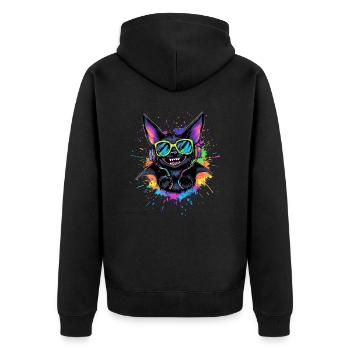 Fledermaus Flughund Vampir Bat Süße Fledemäuse - Unisex Premium Bio Zip Hoodie - Schwarz - Hinten - Nico (187cm)