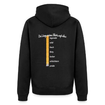Party Länge Meines Shirts Sagt Alles Feiern JGA - Unisex Premium Bio Zip Hoodie - Schwarz - Hinten - Nico (187cm)