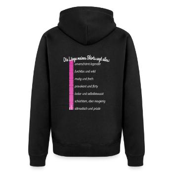 Party Länge Meines Shirts Sagt Alles Feiern JGA - Unisex Premium Bio Zip Hoodie - Schwarz - Hinten - Nico (187cm)