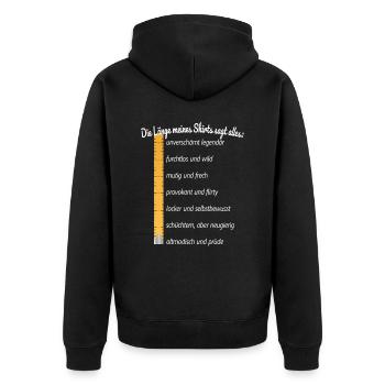 Party Länge Meines Shirts Sagt Alles Feiern JGA - Unisex Premium Bio Zip Hoodie - Schwarz - Hinten - Nico (187cm)