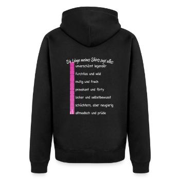 Party Länge Meines Shirts Sagt Alles Feiern JGA - Unisex Premium Bio Zip Hoodie - Schwarz - Hinten - Nico (187cm)