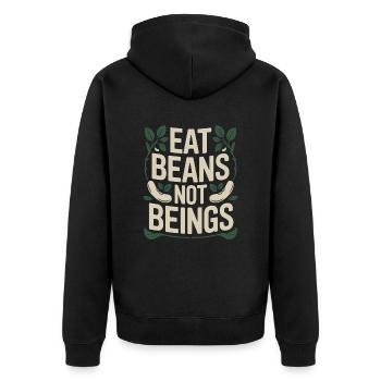 Manger des haricots Pas des êtres Animaux Haricots Végétarien Végétalien - Veste à capuche bio Premium Unisexe - noir - Dos - Nico (187cm)