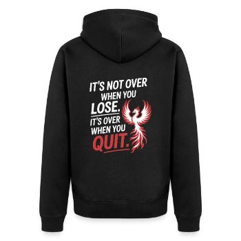 Ce n’est pas fini quand vous perdez la motivation de la persévérance - Veste à capuche bio Premium Unisexe - noir - Dos - Nico (187cm)