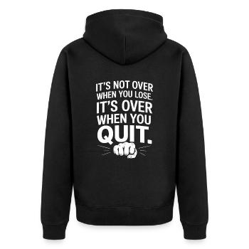 Ce n’est pas fini quand vous perdez la motivation de la persévérance - Veste à capuche bio Premium Unisexe - noir - Dos - Nico (187cm)