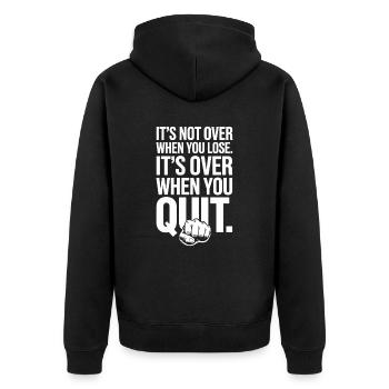 Ce n’est pas fini quand vous perdez la motivation de la persévérance - Veste à capuche bio Premium Unisexe - noir - Dos - Nico (187cm)