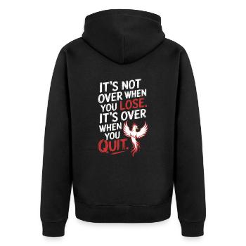 Ce n’est pas fini quand vous perdez la motivation de la persévérance - Veste à capuche bio Premium Unisexe - noir - Dos - Nico (187cm)