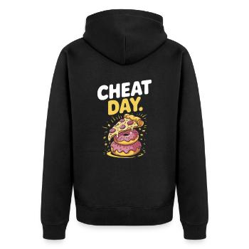 Cheat Day Fitness Enjoyment Break Training Workout - Unisex Premium Organic Zip Hoodie - black - Back - Nico (187cm)
