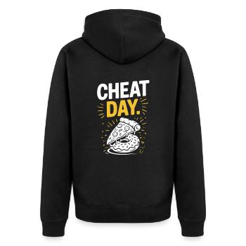Cheat Day Fitness Enjoyment Break Training Workout - Unisex Premium Organic Zip Hoodie - black - Back - Nico (187cm)