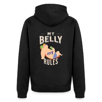 chemise amusante mon ventre mes règles drôles dictons chemise - Veste à capuche bio Premium Unisexe - noir - Dos - Nico (187cm)