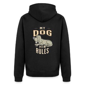 mon chien ses règles fun T-shirt pour les propriétaires de chiens - Veste à capuche bio Premium Unisexe - noir - Dos - Nico (187cm)