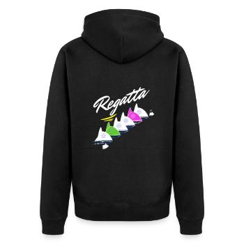 Regatta Captain Segelboot Yacht für Segler Skipper - Unisex Premium Bio Zip Hoodie - Schwarz - Hinten - Nico (187cm)