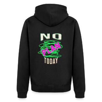 heute kein plan keine idee Ahnungslos planlos - Unisex Premium Bio Zip Hoodie - Schwarz - Hinten - Nico (187cm)