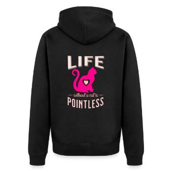 La vie sans chat est inutile Cats Sleep Shirt - Veste à capuche bio Premium Unisexe - noir - Dos - Nico (187cm)