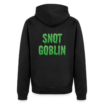 Rotz-Kobold - Unisex Premium Bio Zip Hoodie - Schwarz - Hinten - Nico (187cm)