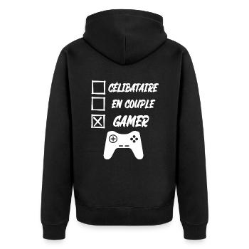 gamer - Veste à capuche bio Premium Unisexe - noir - Dos - Nico (187cm)