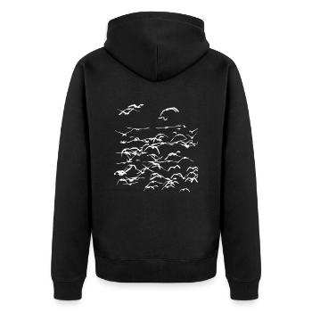 Wild geese Wild goose flock of birds - Unisex Premium Organic Zip Hoodie - black - Back - Nico (187cm)