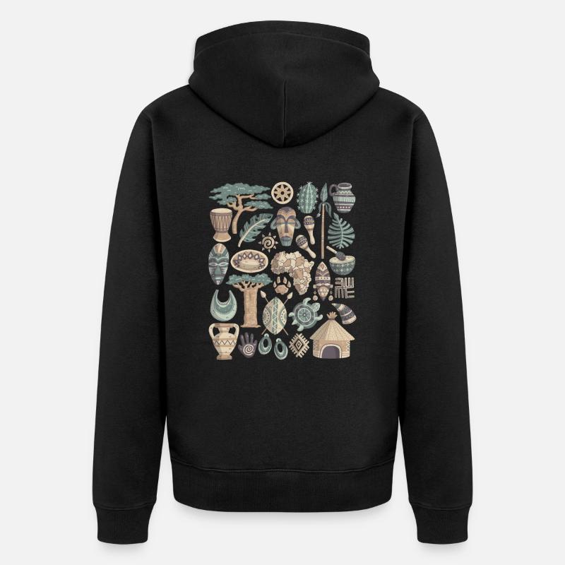 Afrique - Veste à capuche bio Premium Unisexe - noir